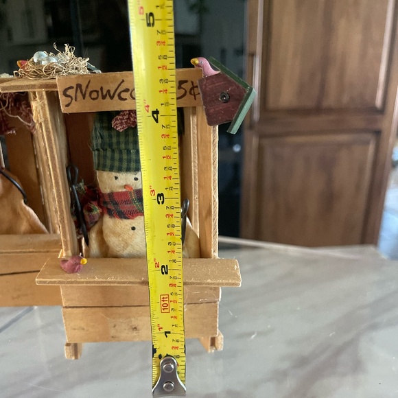 SET OF HANDMADE PRIMITIVE WINTER SNOWMAN DECOR - Picture 7 of 9